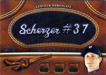 2011 Topps Update - Manufactured Glove Leather Nameplates Black #MGL-MS Max Scherzer Front