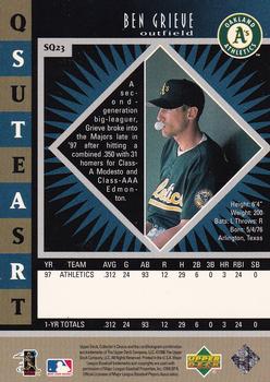 1998 Collector's Choice - StarQuest Double #SQ23 Ben Grieve Back
