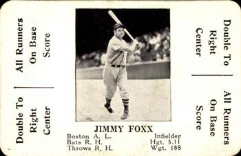 1936 S&S Games The National Game #NNO Jimmie Foxx Front