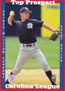 1998 Blueline Q-Cards Carolina League Top Prospects #2 Brent Butler Front