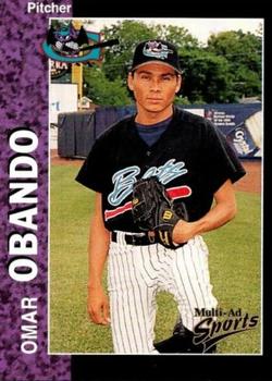 1998 Multi-Ad Greensboro Bats #13 Omar Obando Front