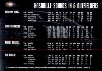 1998 Nashville Sounds #NNO Chad Hermansen / Abraham Nunez / Aramis Ramirez Back