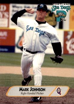 1998 Blueline Q-Cards Portland Sea Dogs #6 Mark Johnson Front