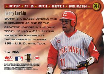 1998 Donruss - Press Proofs Silver #394 Barry Larkin Back