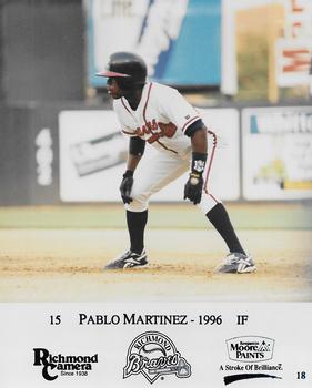 1996 Richmond Camera Richmond Braves #18 Pablo Martinez Front