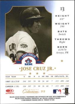 1998 Donruss Collections Leaf #213 Jose Cruz Jr. Back