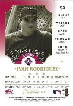 1998 Donruss Collections Leaf #251 Ivan Rodriguez Back