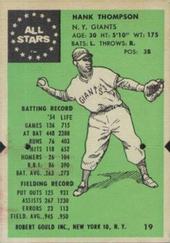 1955 Robert Gould All Stars #19 Hank Thompson Front