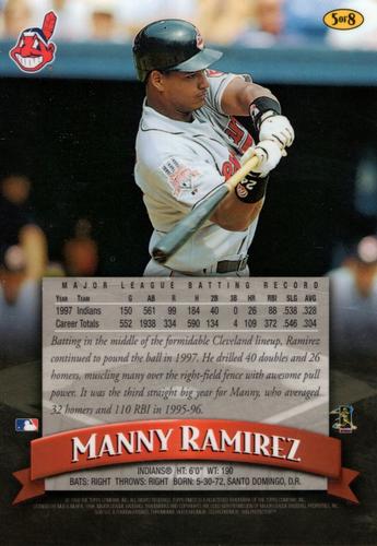 1998 Finest - Box Toppers (Series Two) #5 Manny Ramirez Back