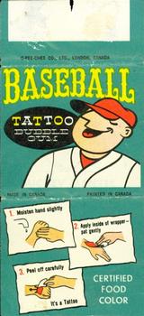 1960 O-Pee-Chee Tattoos #NNO Harmon Killebrew Back