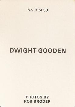 1986 Broder (unlicensed) #3 Dwight Gooden Back