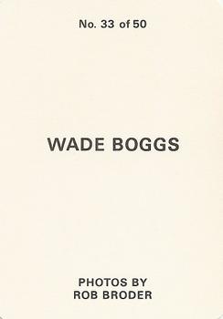 1986 Broder (unlicensed) #33 Wade Boggs Back