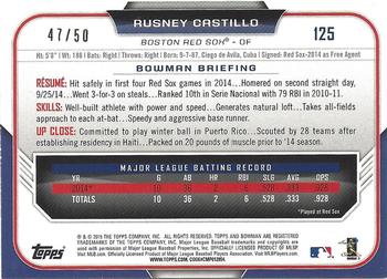 2015 Bowman - Gold #125 Rusney Castillo Back