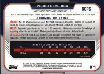 2015 Bowman - Chrome Prospects #BCP6 Pedro Severino Back