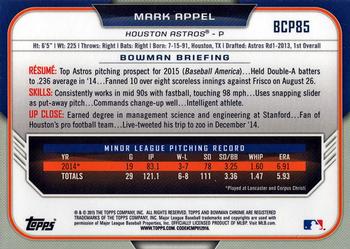 2015 Bowman - Chrome Prospects #BCP85 Mark Appel Back