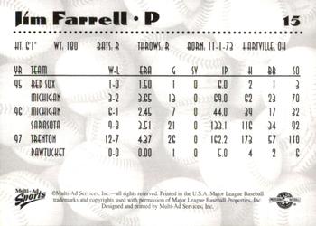 1997 Multi-Ad AA All-Stars #15 Jim Farrell Back