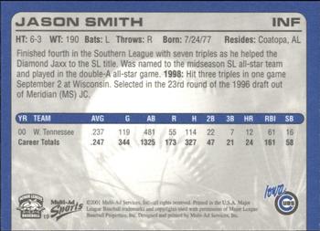 2001 Multi-Ad Iowa Cubs #19 Jason Smith Back