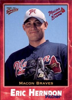 2001 Multi-Ad Macon Braves #20 Eric Herndon Front