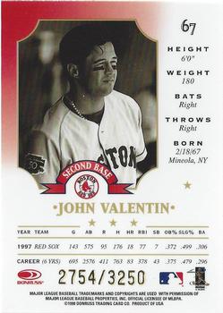 1998 Leaf - Fractal Materials #67 John Valentin Back