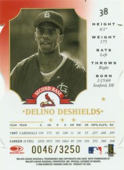 1998 Leaf - Fractal Materials Die Cuts #38 Delino DeShields Back