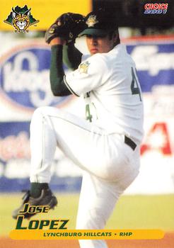 2001 Choice Lynchburg Hillcats #14 Jose Lopez Front