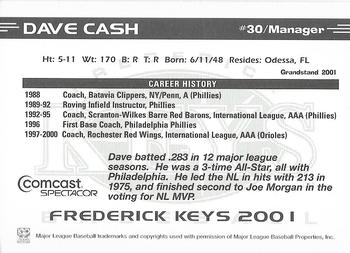 2001 Grandstand Frederick Keys #NNO Dave Cash Back