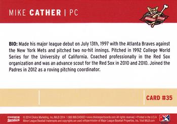 2014 Choice El Paso Chihuahuas #35 Mike Cather Back