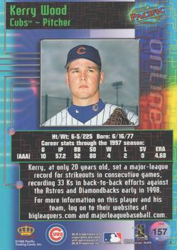 1998 Pacific Online - Red #157 Kerry Wood Back