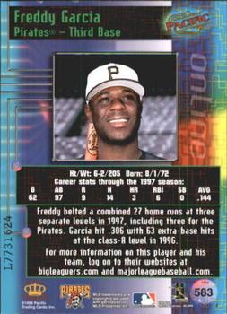 1998 Pacific Online - Web Cards #583 Freddy Garcia Back