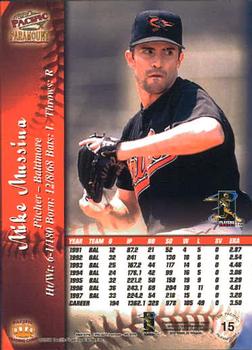 1998 Pacific Paramount #15 Mike Mussina Back