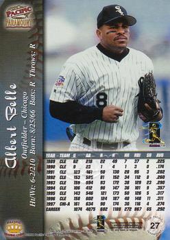 1998 Pacific Paramount #27 Albert Belle Back