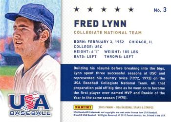2015 Panini USA Baseball Stars & Stripes - Diamond Kings Foil #3 Fred Lynn Back