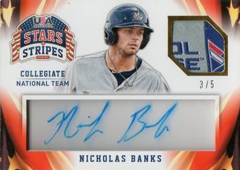 2015 Panini USA Baseball Stars & Stripes - Jersey Signatures Laundry Tags #77 Nicholas Banks Front