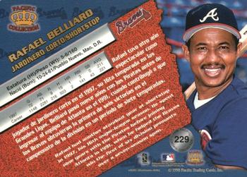 1998 Pacific - Platinum Blue #229 Rafael Belliard Back