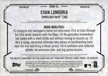 2015 Topps Museum Collection - Primary Pieces Quad Relics Gold #PPQR-EL Evan Longoria Back