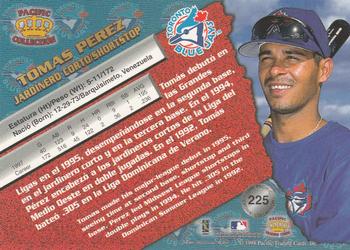 1998 Pacific - Red Threatt #225 Tomas Perez Back