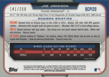 2015 Bowman - Chrome Prospects Purple Refractors #BCP120 Joe Jackson Back