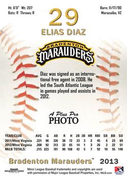 2013 Grandstand Bradenton Marauders #NNO Elias Diaz Back