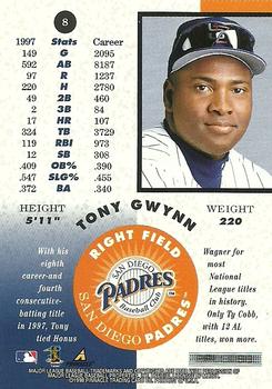 1998 Pinnacle Mint Collection - Silver #8 Tony Gwynn Back