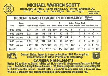 1987 Donruss #163 Mike Scott Back