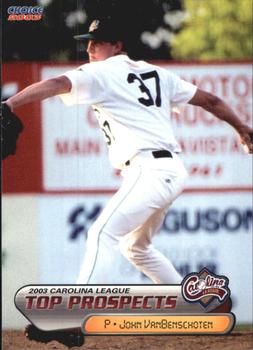 2003 Choice Carolina League Top Prospects #05 John Vanbenschoten Front