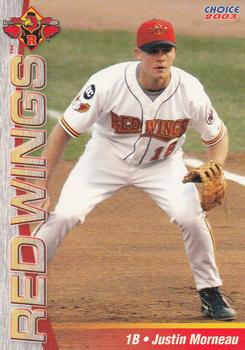2003 Choice Rochester Red Wings #20 Justin Morneau Front