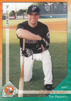 2003 Grandstand Florida State League Top Prospects #NNO David Wright Front