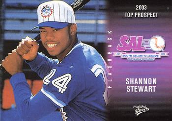 2003 MultiAd South Atlantic League Top Prospects #36 Shannon Stewart Front