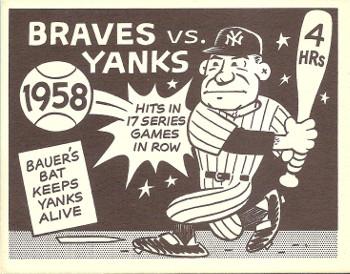 1967 Laughlin World Series #55 1958 Braves vs Yanks Front