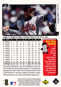 1998 Collector's Choice #31 John Smoltz Back