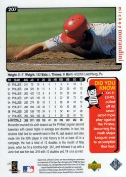 1998 Collector's Choice #207 Mickey Morandini Back