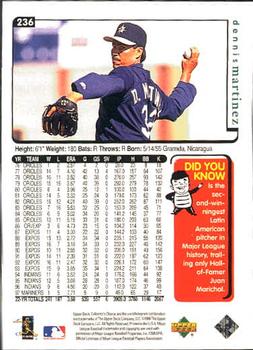 1998 Collector's Choice #236 Dennis Martinez Back