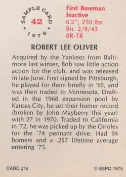 1975 SSPC 18 #16 Bob Oliver Back