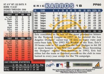 1998 Score - Showcase Series #PP80 Eric Karros Back